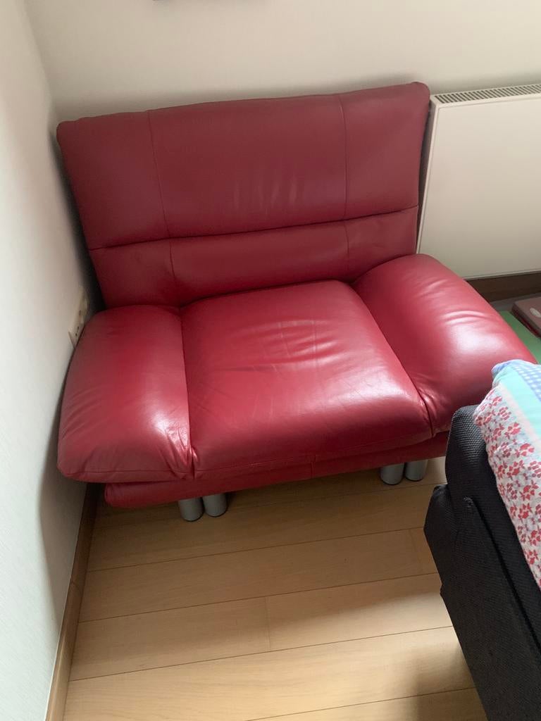 Leren zetel., Ophalen, Zo goed als nieuw