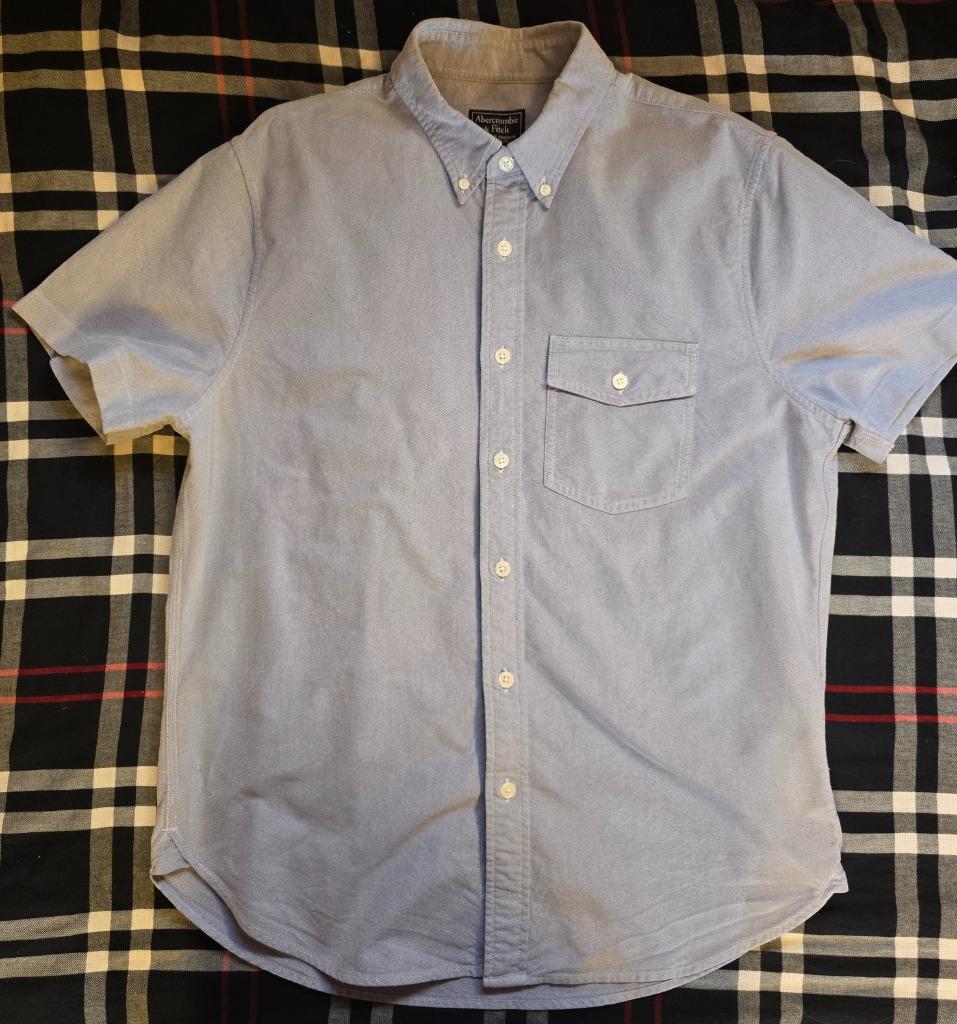 Chemise à manches courtes - Abercrombie & Fitch - XL - bleu, Tour de cou 43/44 (XL), Enlèvement ou Envoi, Abercrombie & Fitch