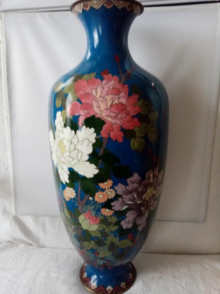 Japanse metalen  cloisonnevaas uit de Meiji-periode 45 cm, Ophalen
