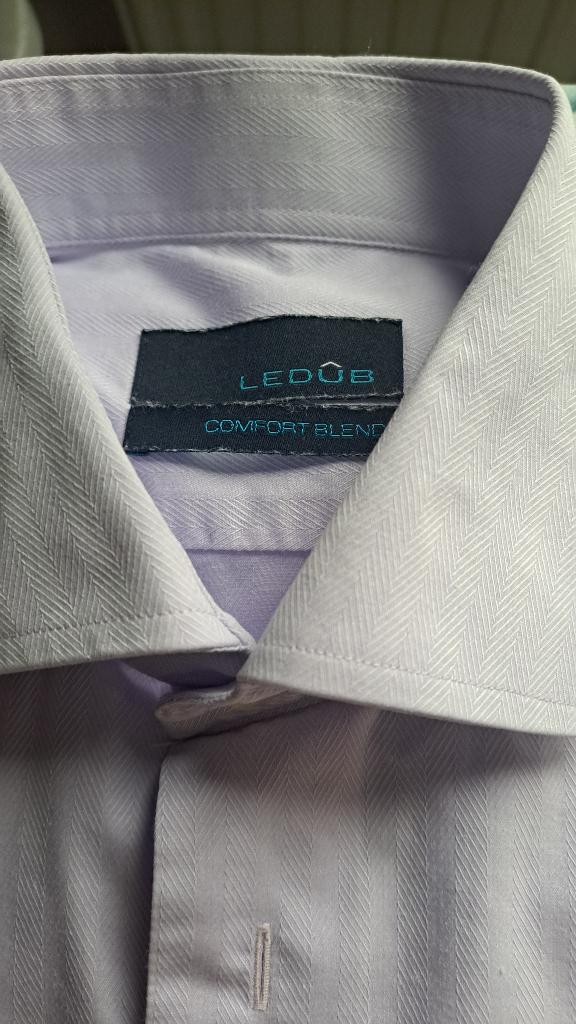 2 Herenhemden 45/46 lange mouwen, Kleding | Heren, Ophalen of Verzenden, Gedragen, Grijs, Overige halswijdtes