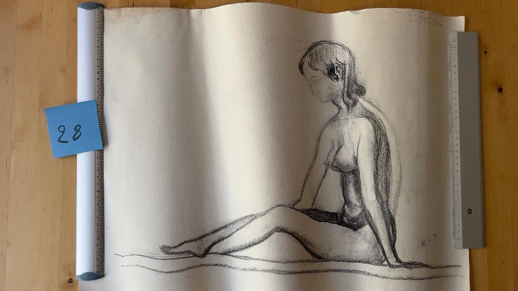 antieke houtskooltekeningen, Antiek en Kunst, Ophalen of Verzenden