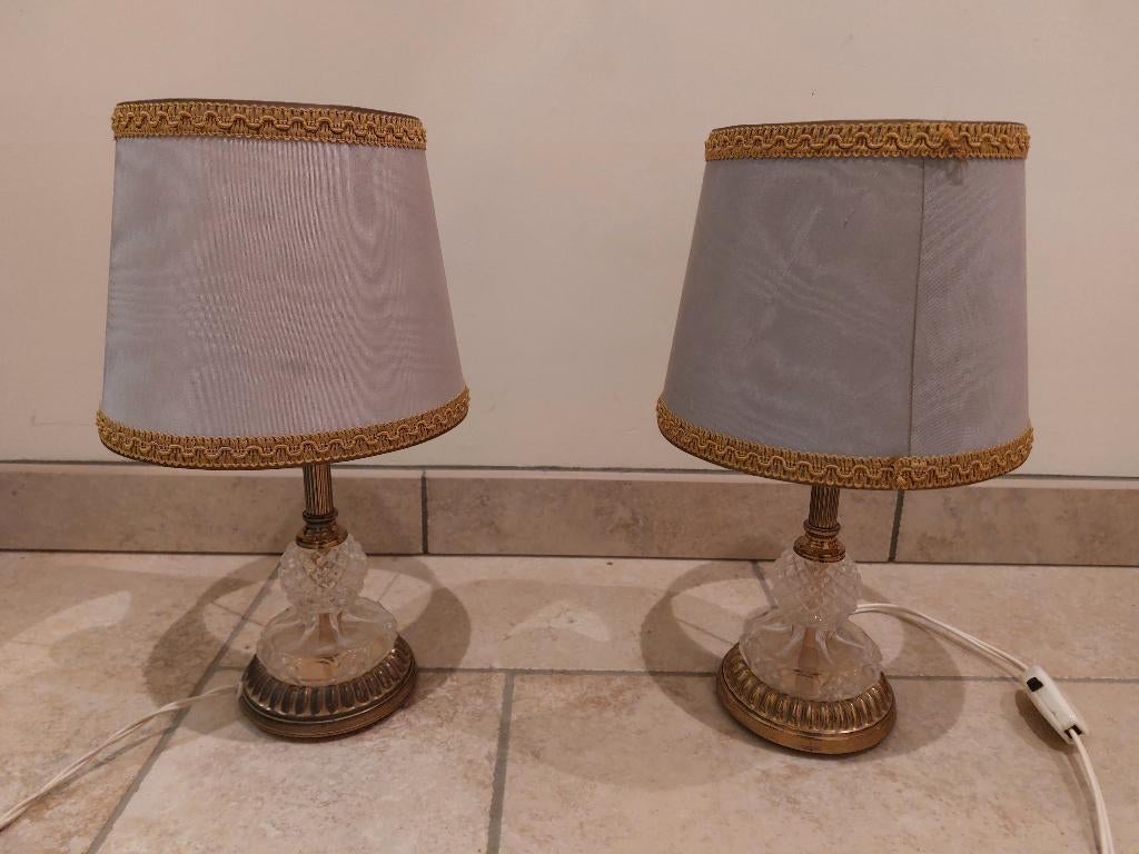 Vintage set tafellampen, Ophalen, Gebruikt, Glas