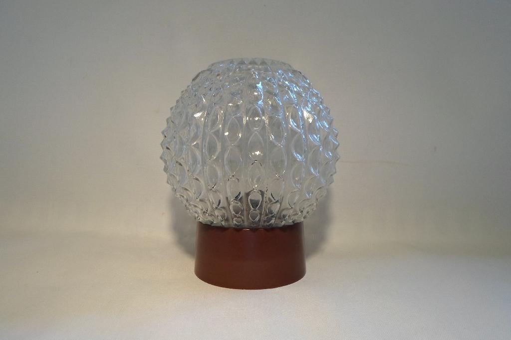 Vintage Plafond Lamp Glas Bakeliet, Huis en Inrichting, Ophalen, Zo goed als nieuw, Glas, Vintage Design