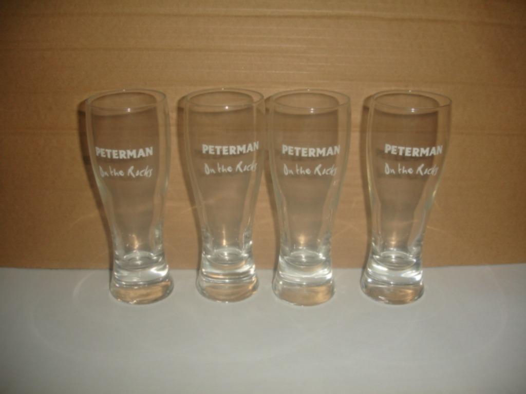 4 glaasjes Peterman On The Rock's, 15,5cl., Ophalen of Verzenden, Nieuw, Borrel- of Shotglas