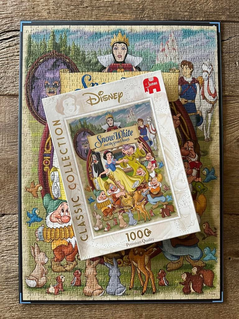 Disney puzzel “Snow White and the Seven Dwarfs” 1000 stukjes, Ophalen of Verzenden, 500 t/m 1500 stukjes, Zo goed als nieuw, Legpuzzel