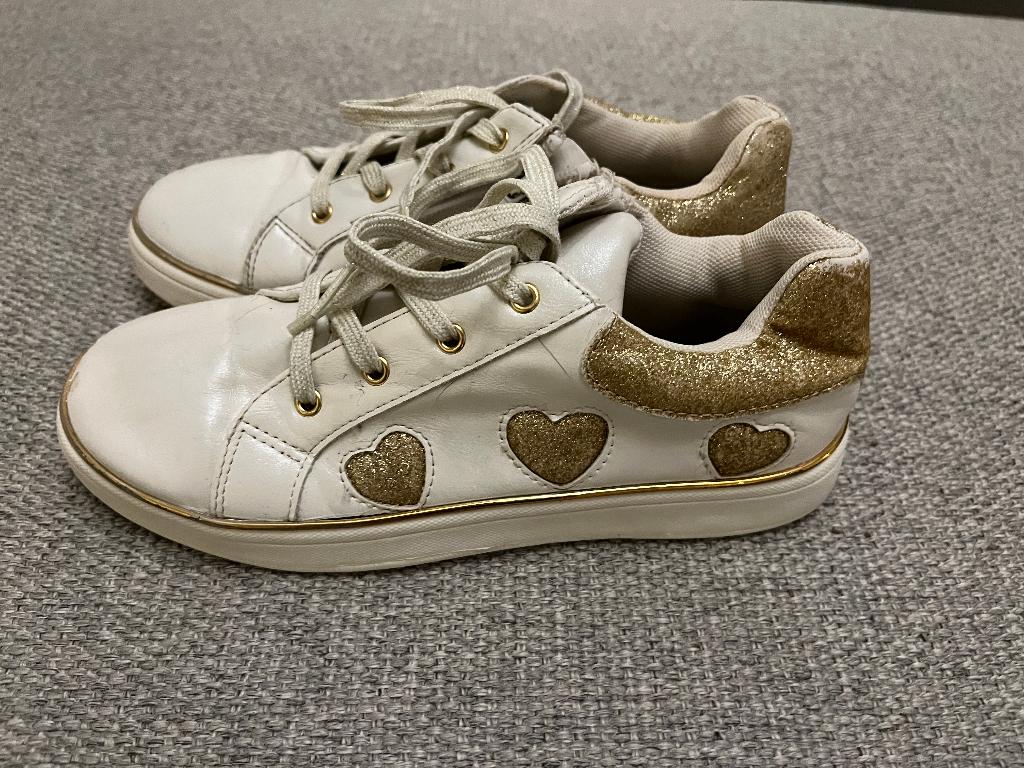 Schoenen glitter hartjes maat 34, Enlèvement ou Envoi, Utilisé, Chaussures, Fille