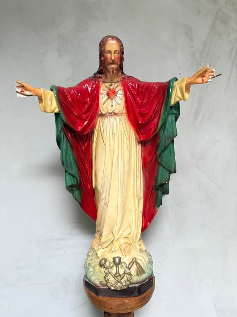 Heilig hart jesus heiligen beeld 65cm groot, Antiek en Kunst, Ophalen