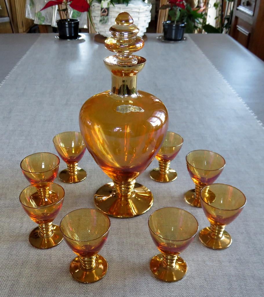 VINTAGE service à liqueur "BOOM", Antiquités & Art, Antiquités | Verre & Cristal, Enlèvement ou Envoi