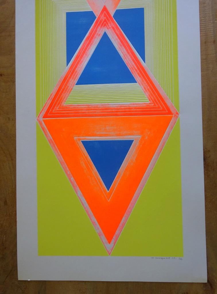 Marcel Maeyer, litho x-69 F1 - 3/50, composition 90 x 33 cm, Ophalen of Verzenden
