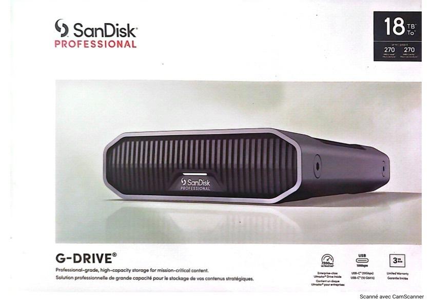 2 disques durs pro, Ophalen, HDD, 18 TB et 12TB, SANDISK
