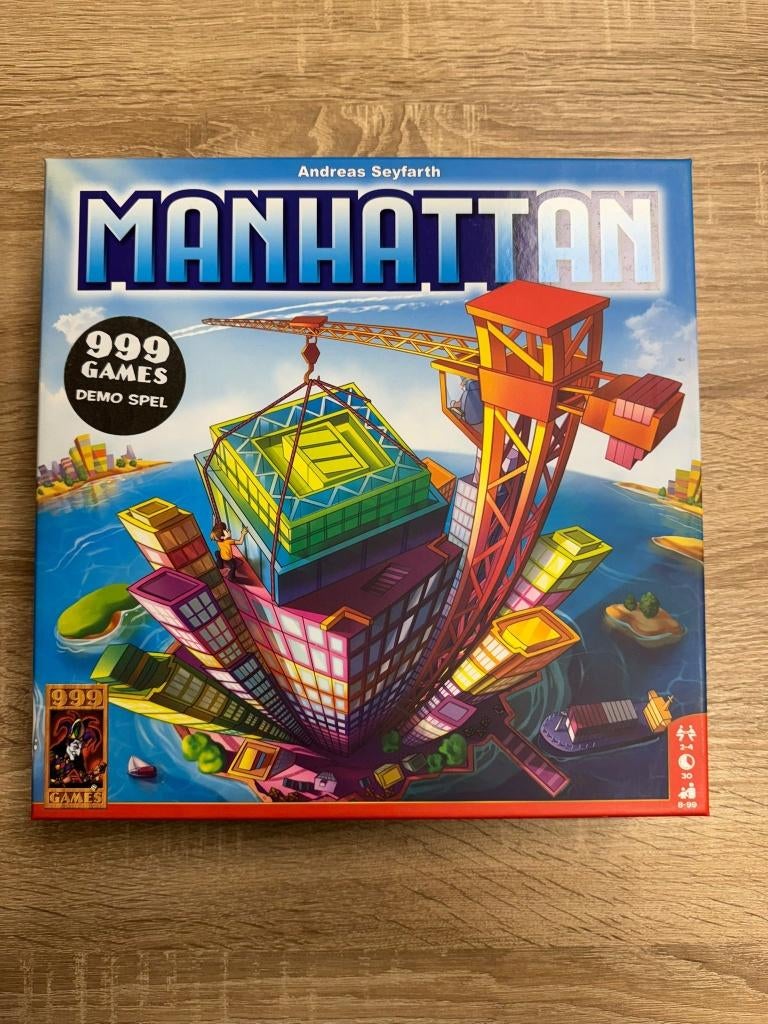 Manhattan - bordspel, Hobby en Vrije tijd, Gezelschapsspellen | Bordspellen, Een of twee spelers, Ophalen, Gebruikt, 999 Games