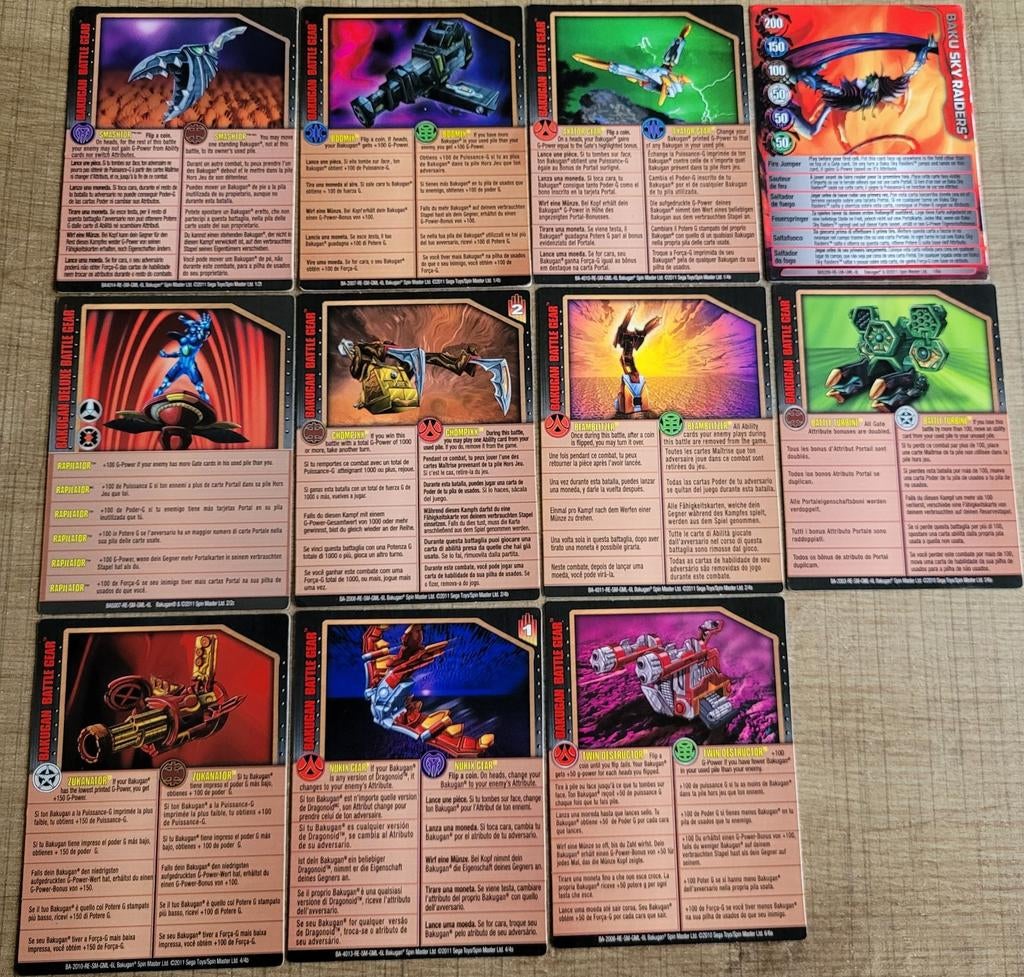 Bakugan: 11 Engelstalige verzamelkaarten, Ophalen of Verzenden, Gebruikt, Meerdere kaarten