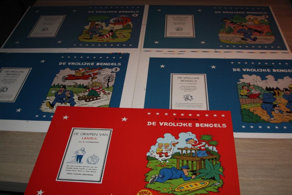 5x kartonnen kaften , De Vrolijke Bengels , Vandersteen, Collections, Personnages de BD, Neuf, Image, Affiche ou Autocollant, Autres personnages