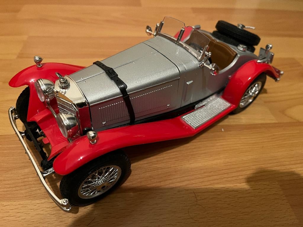 modelauto Mercedes Benz SSK 1928 Burago 1/18, Ophalen, Zo goed als nieuw, Auto's