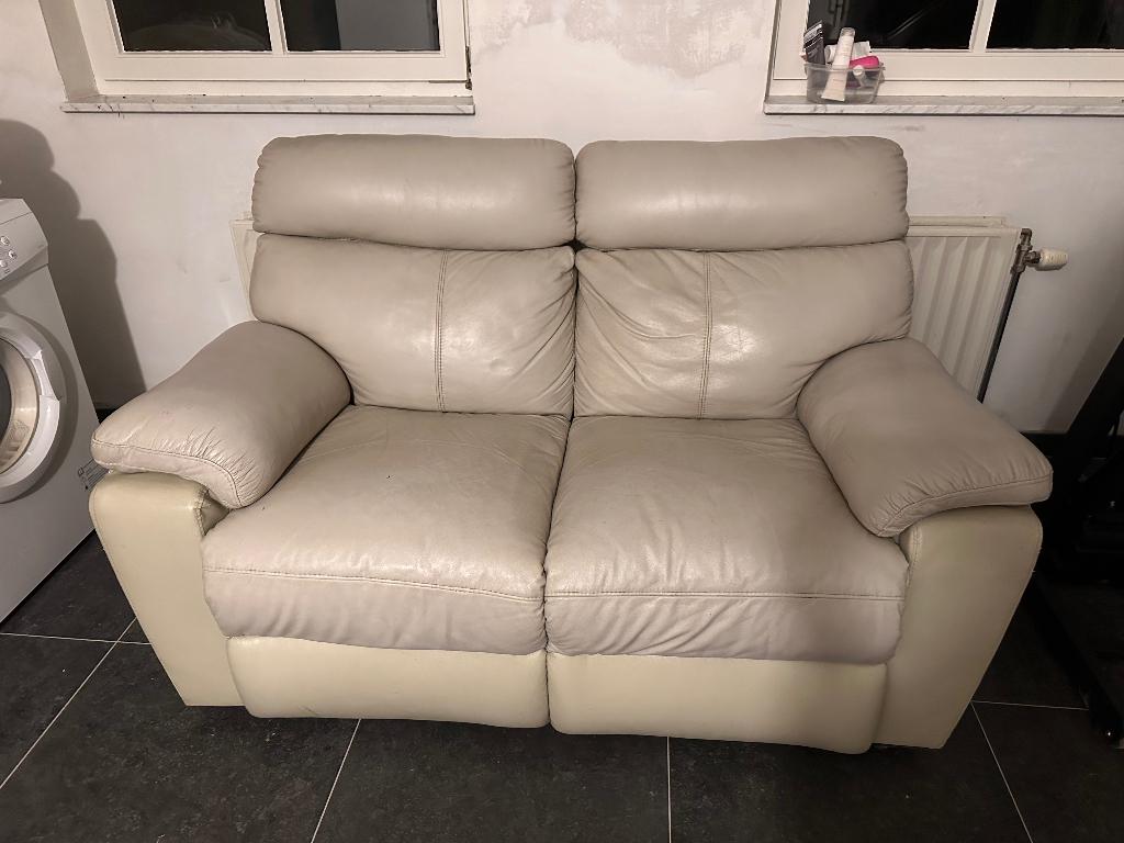 GRATIS Relaxzetel 2 zit, Ophalen, Gebruikt, Tweepersoons, Leer