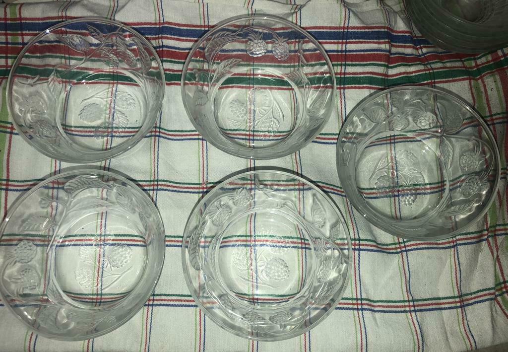 5 ijsbekers, Huis en Inrichting, Keuken | Servies, Zo goed als nieuw, Glas, Overige stijlen, Kom(men)