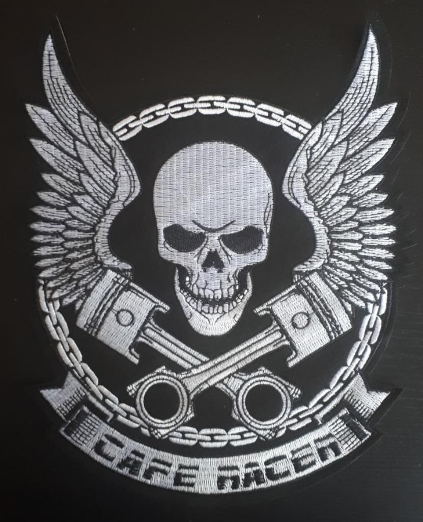 Cafe Racer XL biker strijk patch - 225x280mm, Motoren, Ophalen of Verzenden, Nieuw