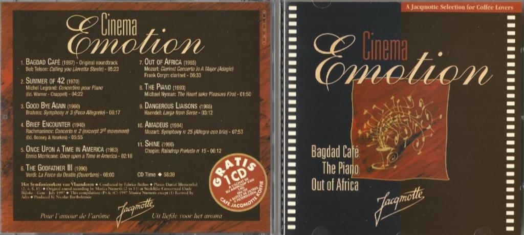 CD * CINEMA EMOTION - A JACQMOTTE SELECTION FOR COFFEE LOVER, Ophalen of Verzenden, Zo goed als nieuw