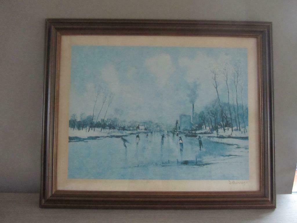 Saverys - Schaatsers - gesigneerd, Antiek en Kunst, Kunst | Schilderijen | Klassiek, Ophalen