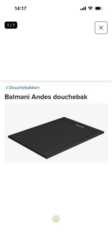 Balmani andes douchebak zwart, Ophalen, Zo goed als nieuw