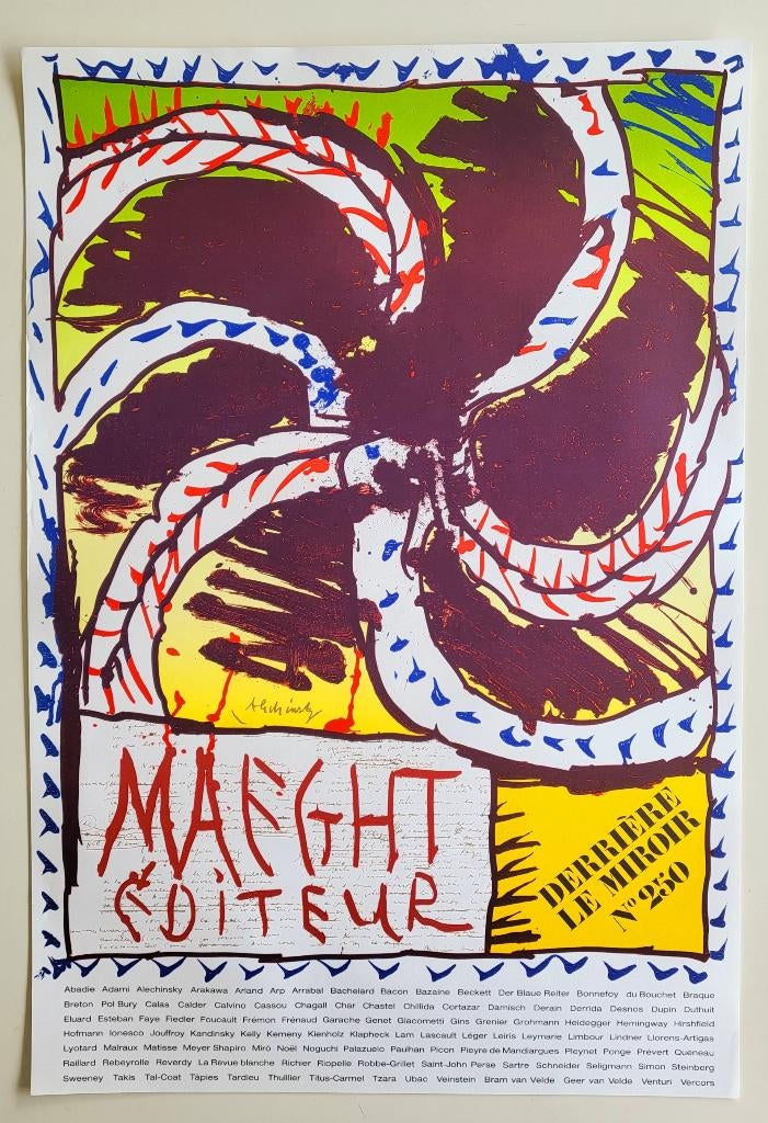 Pierre Alechinski (1927-) - Lithographie originale, Envoi