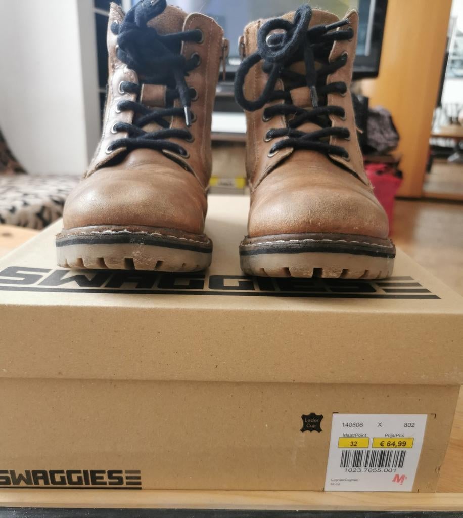 Bottes garçons cuir T:32, Enfants & Bébés, Enlèvement, Comme neuf, Bottes