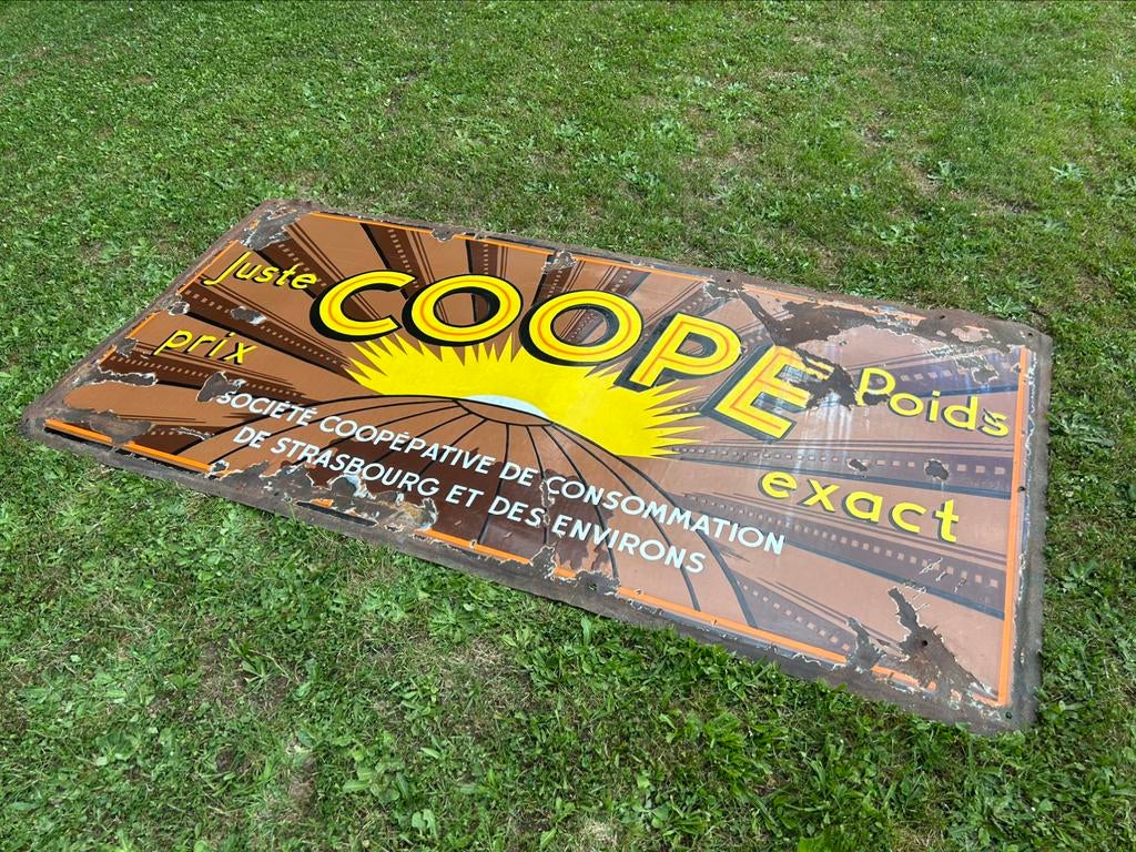 Plaque emaillee email emaille reclame bord coope vintage, Verzamelen, Ophalen