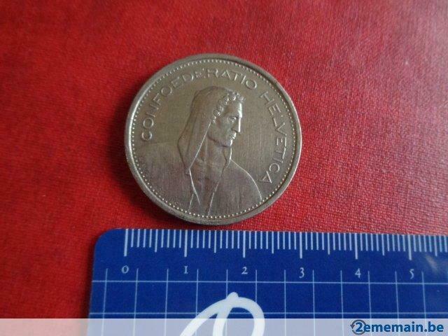 Pièces de monnaies. "SUISSE". 5 frs. Tête de berger., Enlèvement ou Envoi