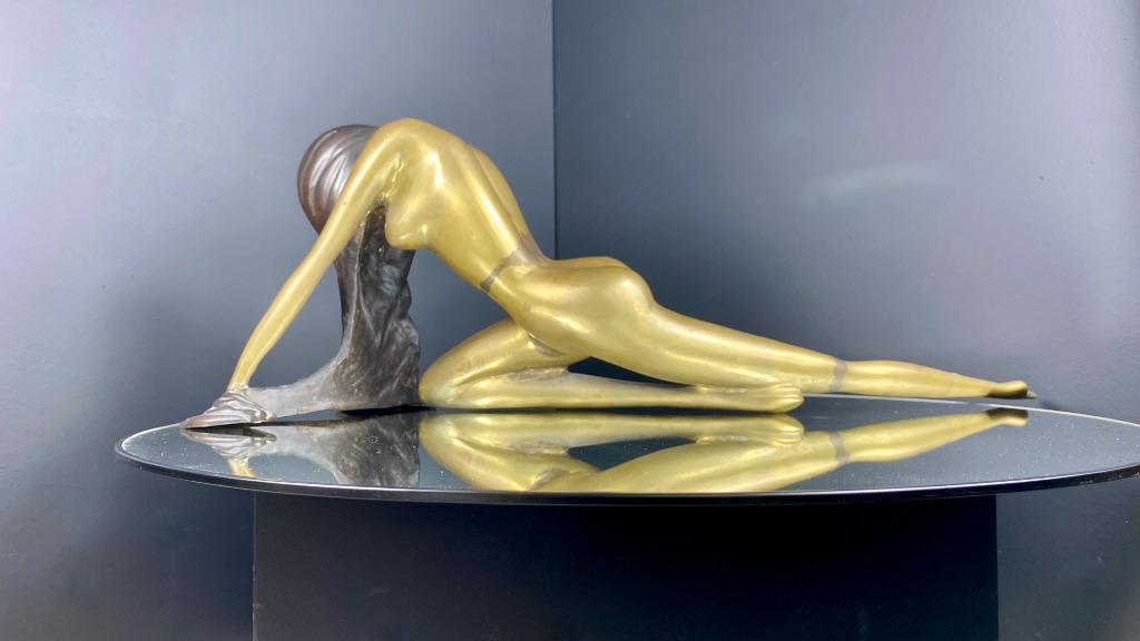 Jaren 20 Bronzen Beeld, Art Nouveau / Art Deco, Antiek en Kunst, Ophalen of Verzenden, Koper