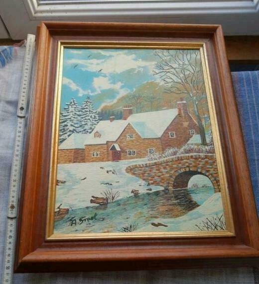 Winters tafereel, Antiek en Kunst, Kunst | Schilderijen | Klassiek, Ophalen of Verzenden