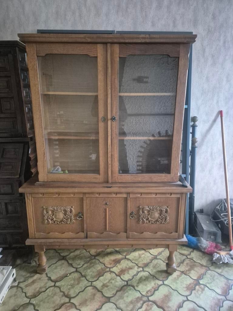 Meuble vitrine d'époque en bon état., 25 à 50 cm, Avec porte(s), 100 à 150 cm, Utilisé