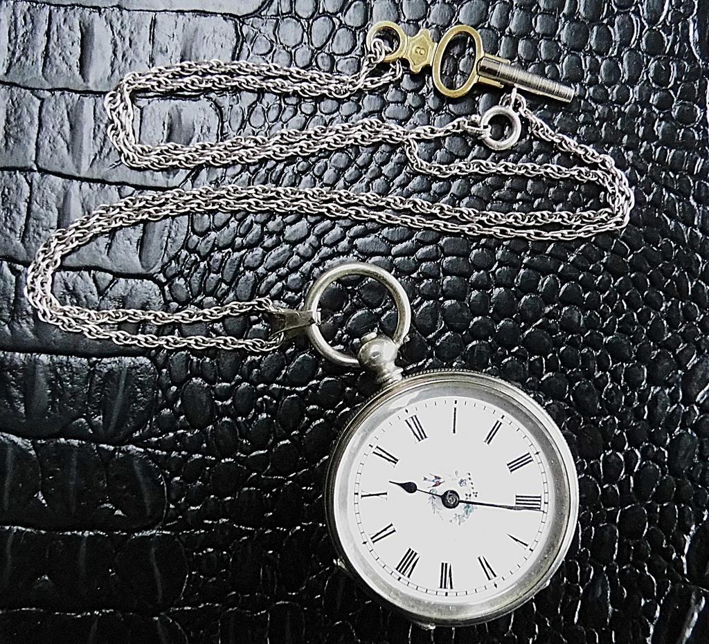 Antiek Zwitsers zakhorloge 800 zilver, Enlèvement ou Envoi, Argent, Montre de poche