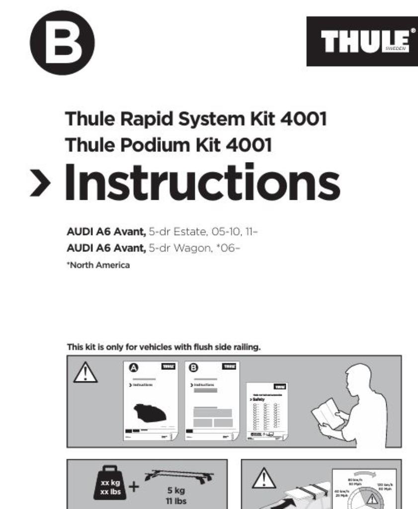 Thule barres de toit Audi A6 Avant - 4001, Enlèvement