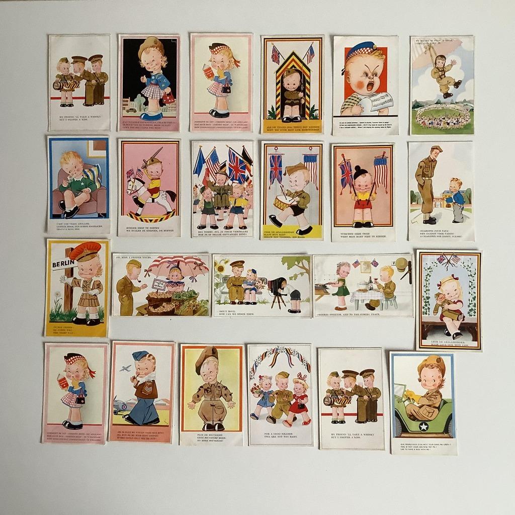 23 cartes postales anciennes de la Seconde Guerre mondiale, Collections, Enlèvement ou Envoi, Autres, Autres types