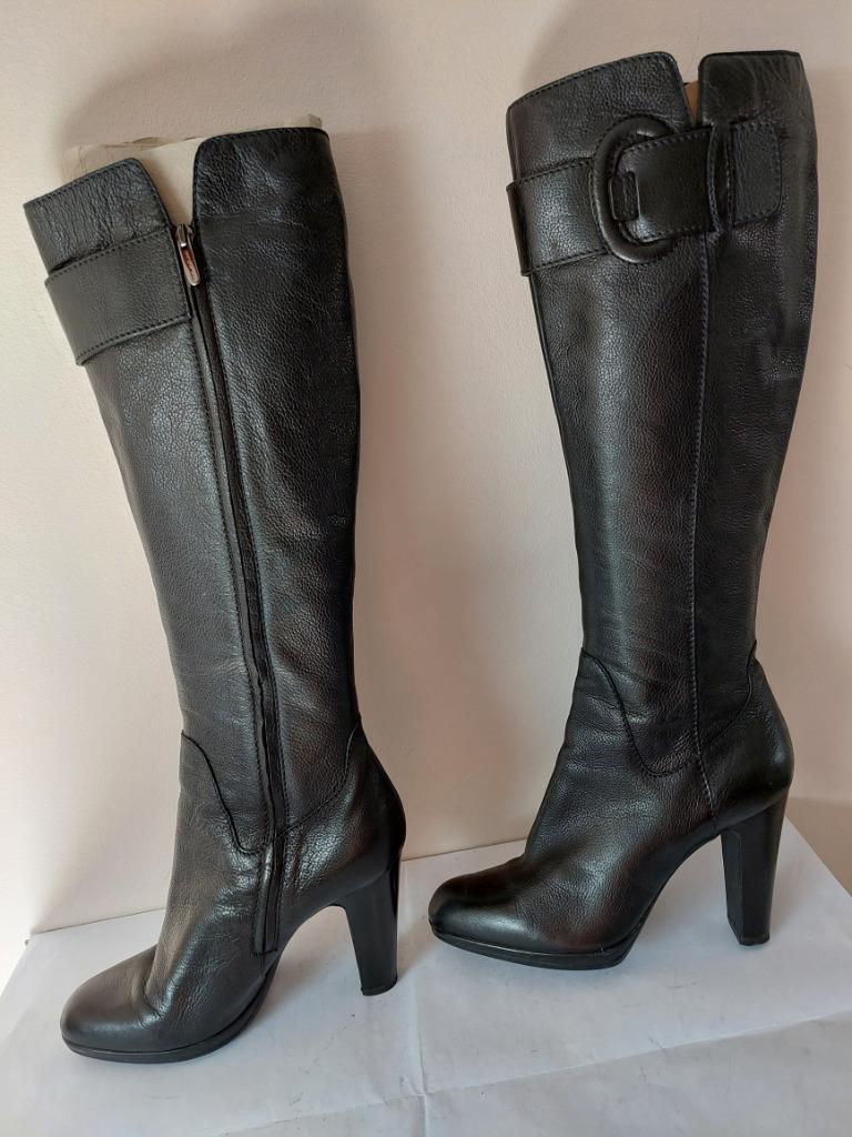 863B* SERGIO ROSSI sexy volledig lederen luxe zwarte laarzen, Kleding | Dames, Schoenen, Nieuw, Hoge laarzen, Zwart, Verzenden