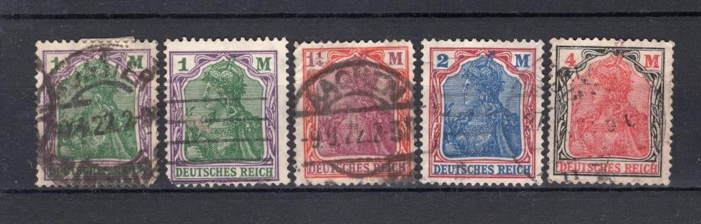 DEUTSCHES REICH Yt. 128/131 gestempeld, Ophalen of Verzenden, Gestempeld