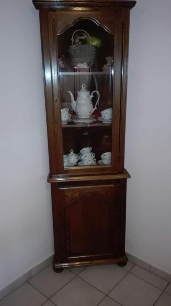 Eiken hoekkast als nieuw!, Huis en Inrichting, Ophalen, Glas, 50 tot 100 cm, Zo goed als nieuw