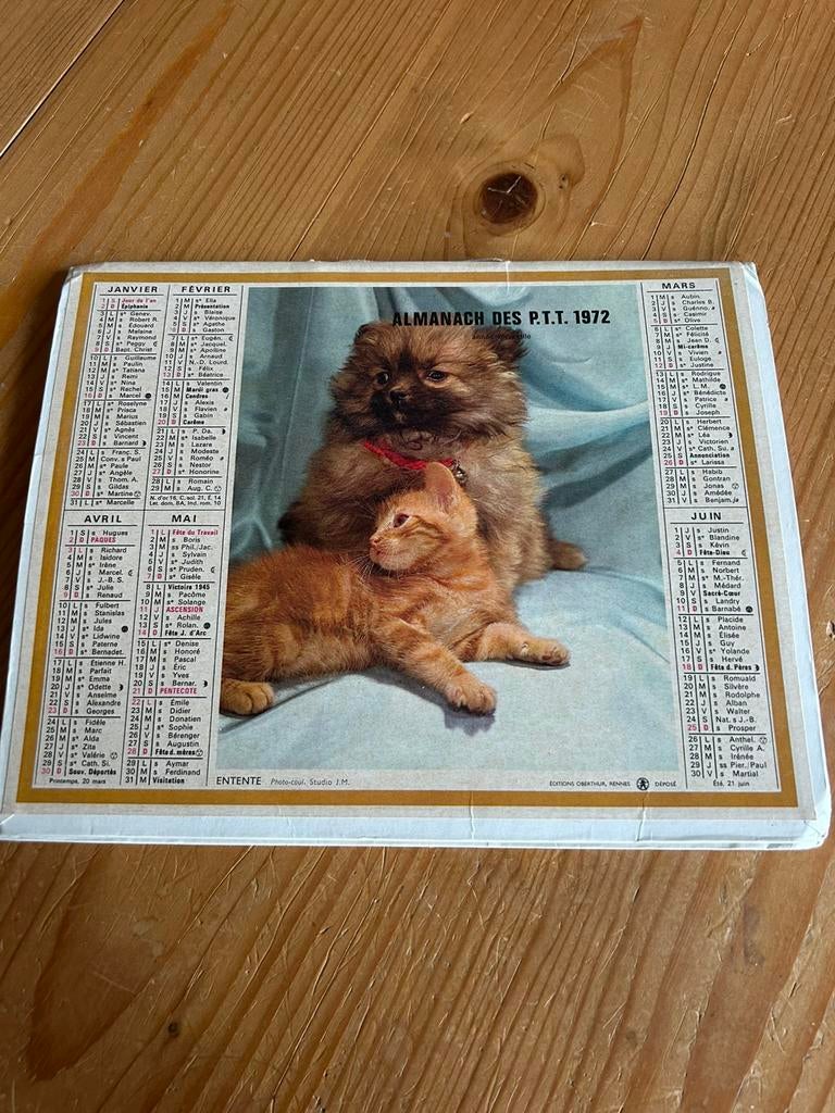 Ancien almanach des PTT 1972, Enlèvement ou Envoi, Utilisé
