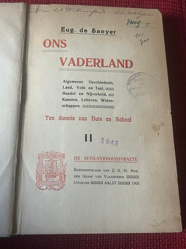 Oud Boek Ons Vaderland deel 2 uit 1905 - De Seyn Aalst, Ophalen