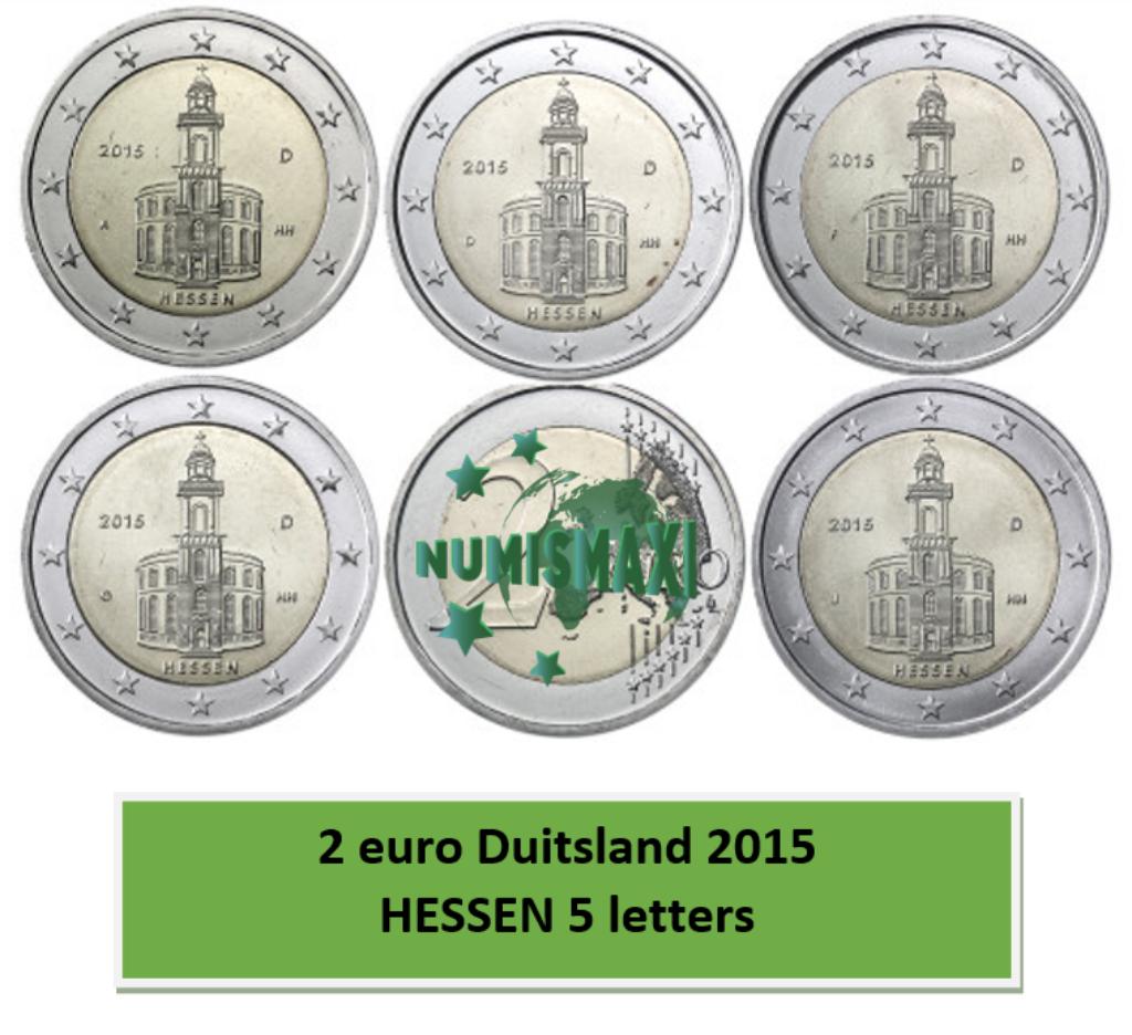 2 euros Allemagne 2015 Hesse 5 lettres, Enlèvement ou Envoi