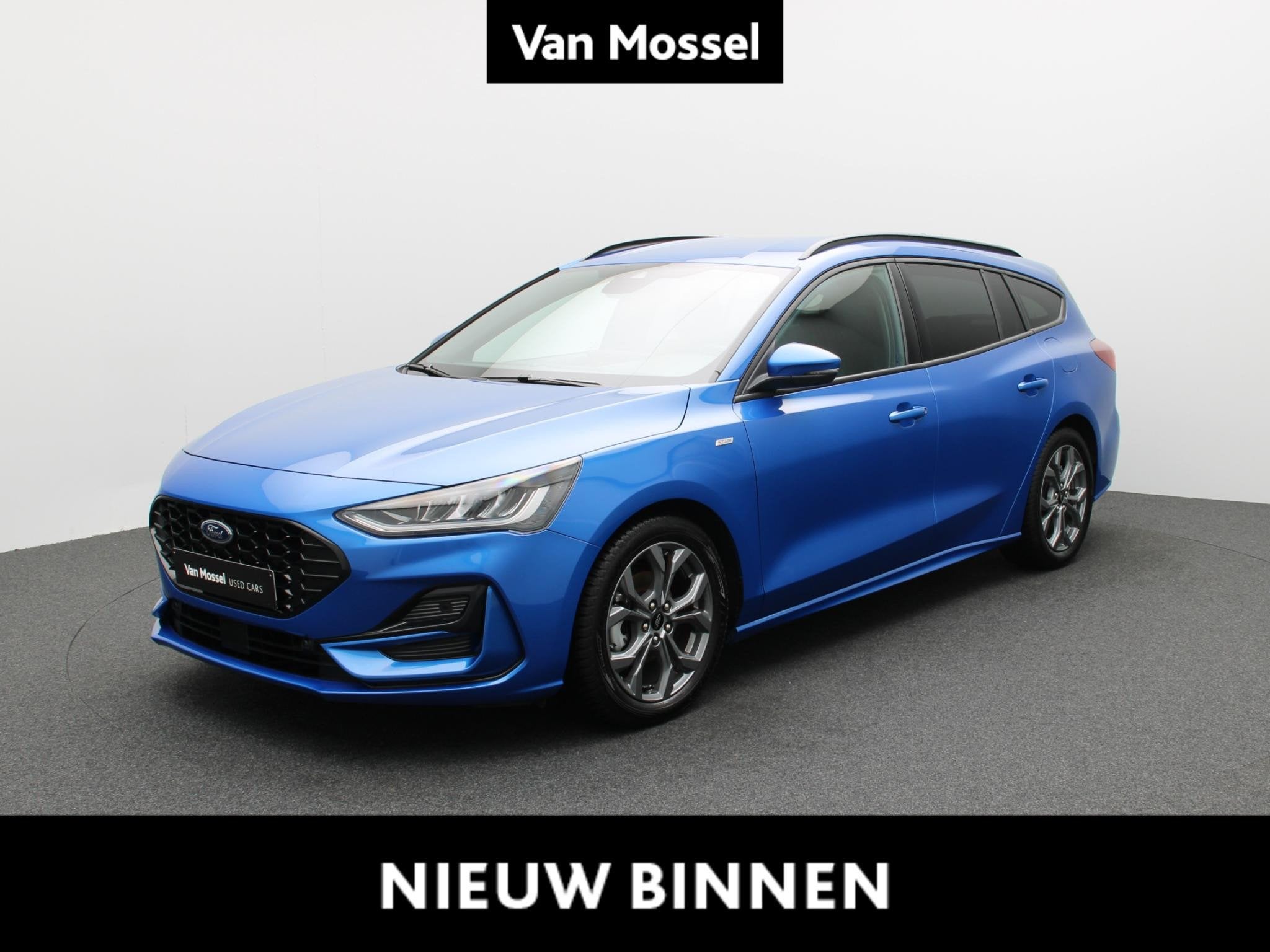 Ford Focus 1.0i EcoB. MHEV 114kW ST-Line Design DCT, Auto's, Gebruikt, Blauw, Verwarmde buitenspiegels, 155 pk