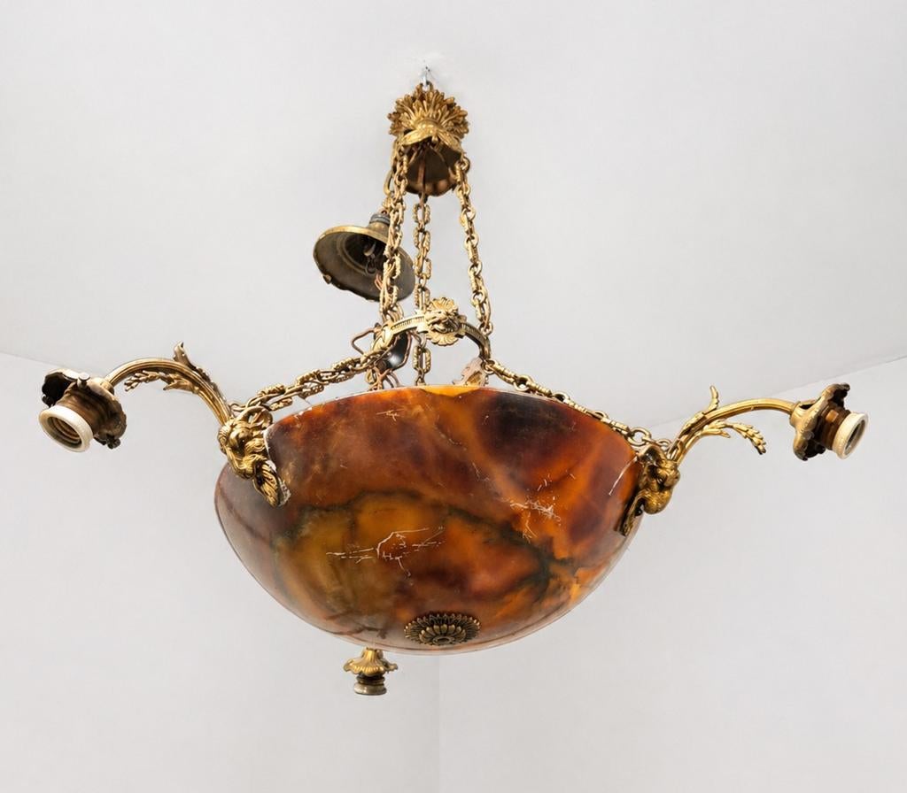 Antieke luster Albast, Ophalen