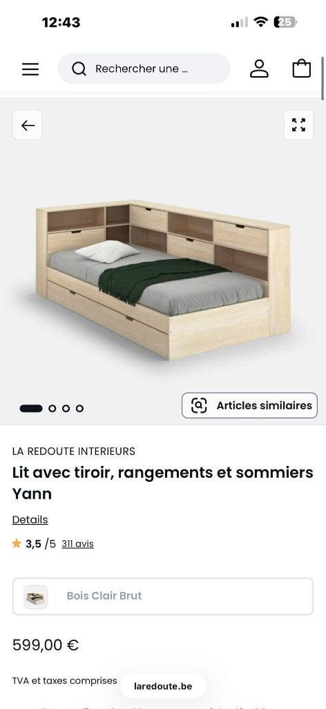 Lit 1 personne neuf toujours emballé, Maison & Meubles, Chambre à coucher | Lits, Neuf, Une personne, 90 cm, 190 cm ou moins, Bois