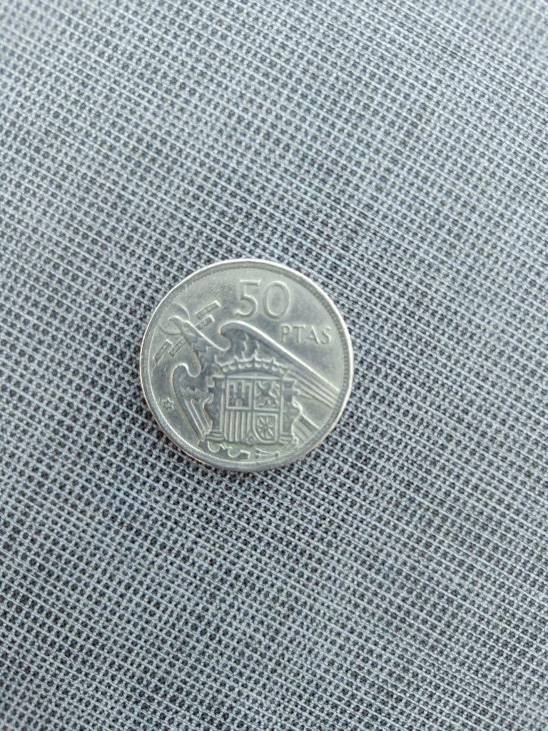 Spanje met 1 munt van 50 Ptas van 1957. Francisco Franco C.., Postzegels en Munten, Ophalen of Verzenden, Spanje, Losse munt