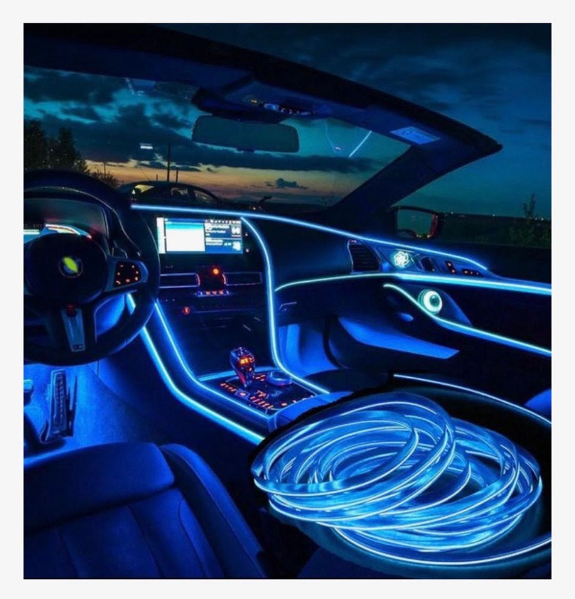 Bande LED bleue pour la voiture, connexion USB, Enlèvement, Utilisé