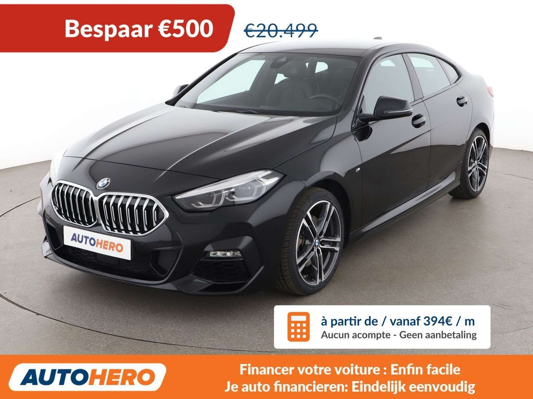 BMW 2 Serie 218 218i Gran Coupe M Sport (bj 2020, automaat), Auto's, 4 deurs, Gebruikt, Zwart, Leder