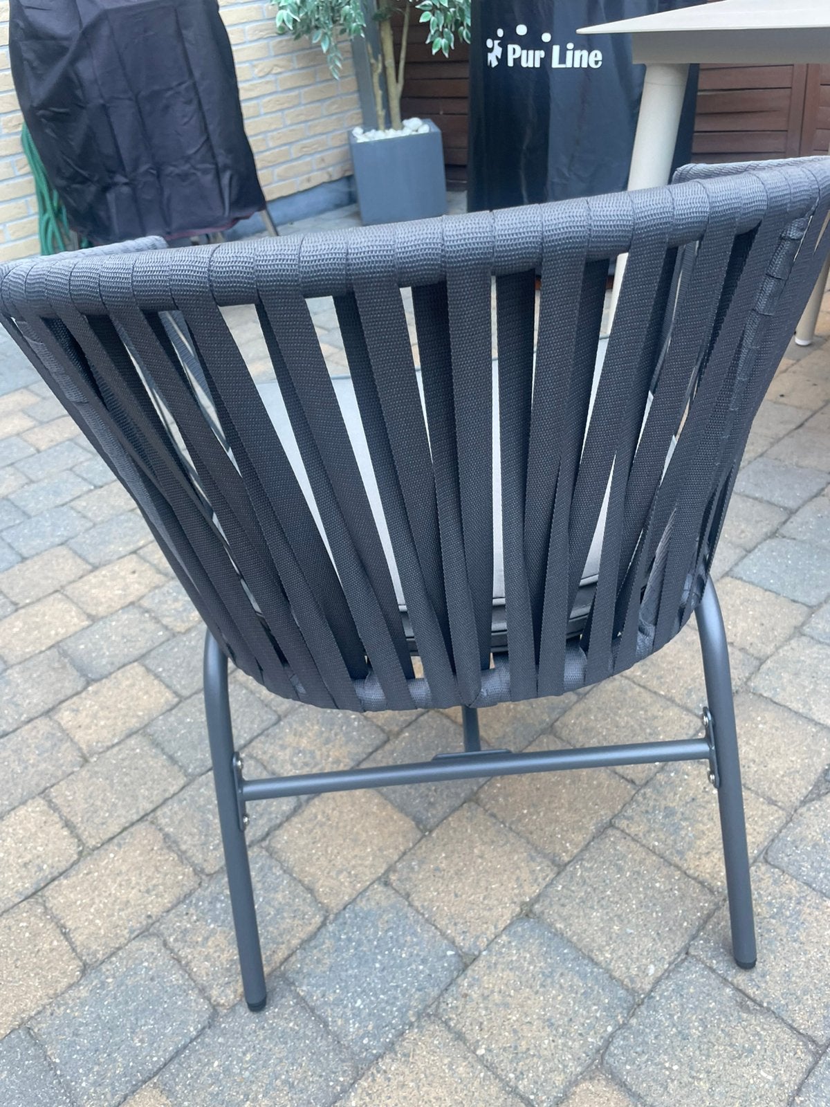 6 moderne tuinstoelen antraciet + kussens, Tuin en Terras, Ophalen, Nieuw