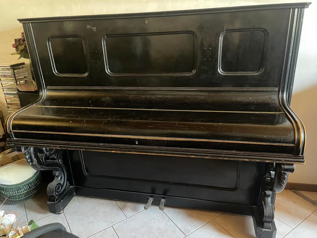 Piano debout noir, Musique & Instruments, Pianos, Enlèvement, Utilisé, Noir, Piano