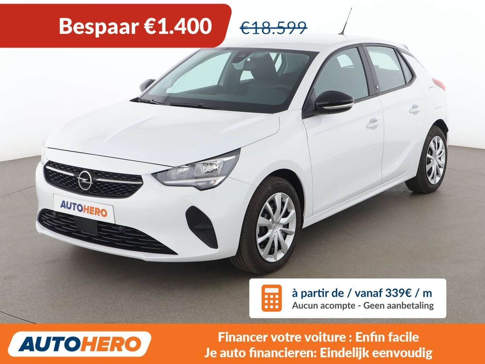 Opel CORSA-E electric drive 100 kW Edition (bj 2021), Auto's, Stof, Gebruikt, 136 pk, Wit