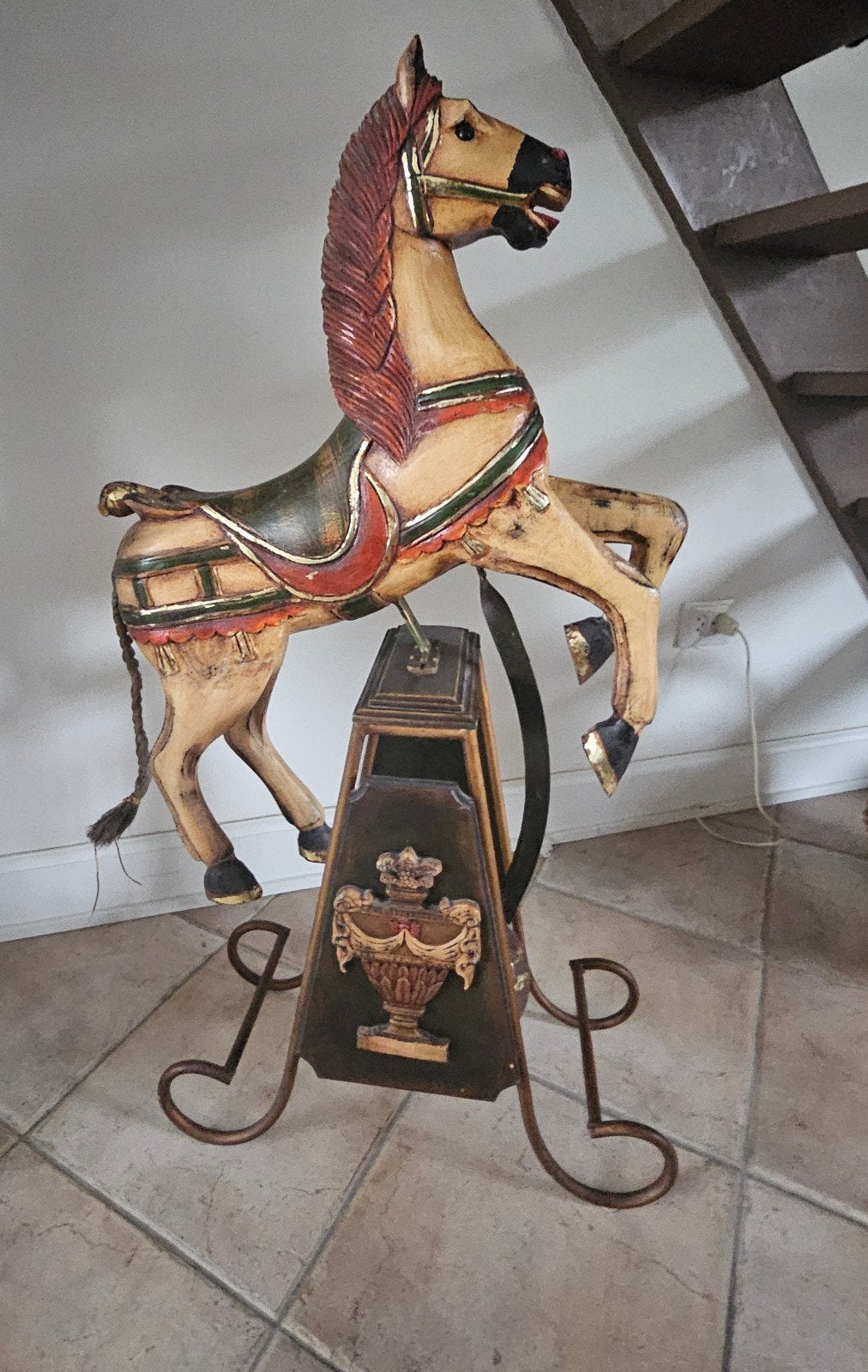 Antieke houten hobbelpaard / schommelpaard., Ophalen
